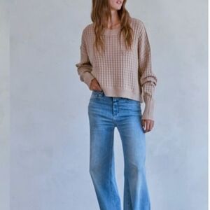 Women's Sweater in Faded Burgundy By Together Cotton Blend Bohemian Vibe Size L